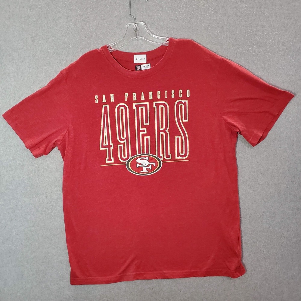 San Francisco 49ers Men Shirt XL Red Gold Logo Graphic Print Short Sleeve Tee